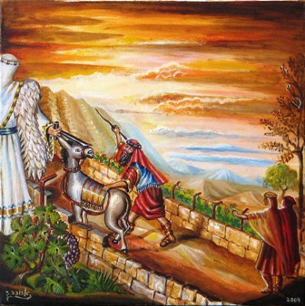 בלעם נתקע בדרך. איור: אהובה קליין